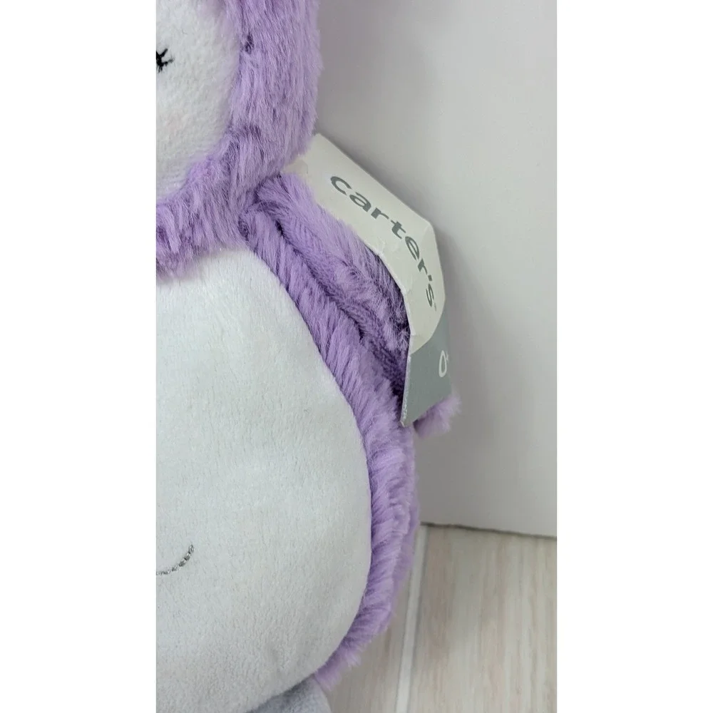 Carter's Plush Toy Purple White Owl Stuffed Animal Soft Baby toy